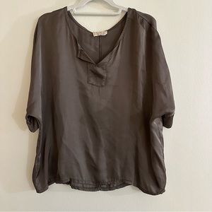 Sofia Brown Silk Top